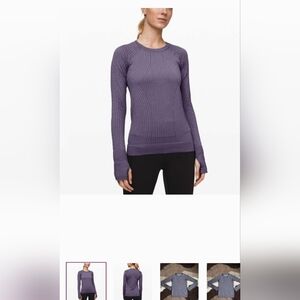 Lululemon Athletica Lavender Ribbed Long Sleeve Top